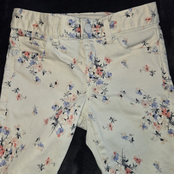 GapKids‎ White Floral Girls Super Skinny Jeans Size 7 Regular - Picture 2 of 11